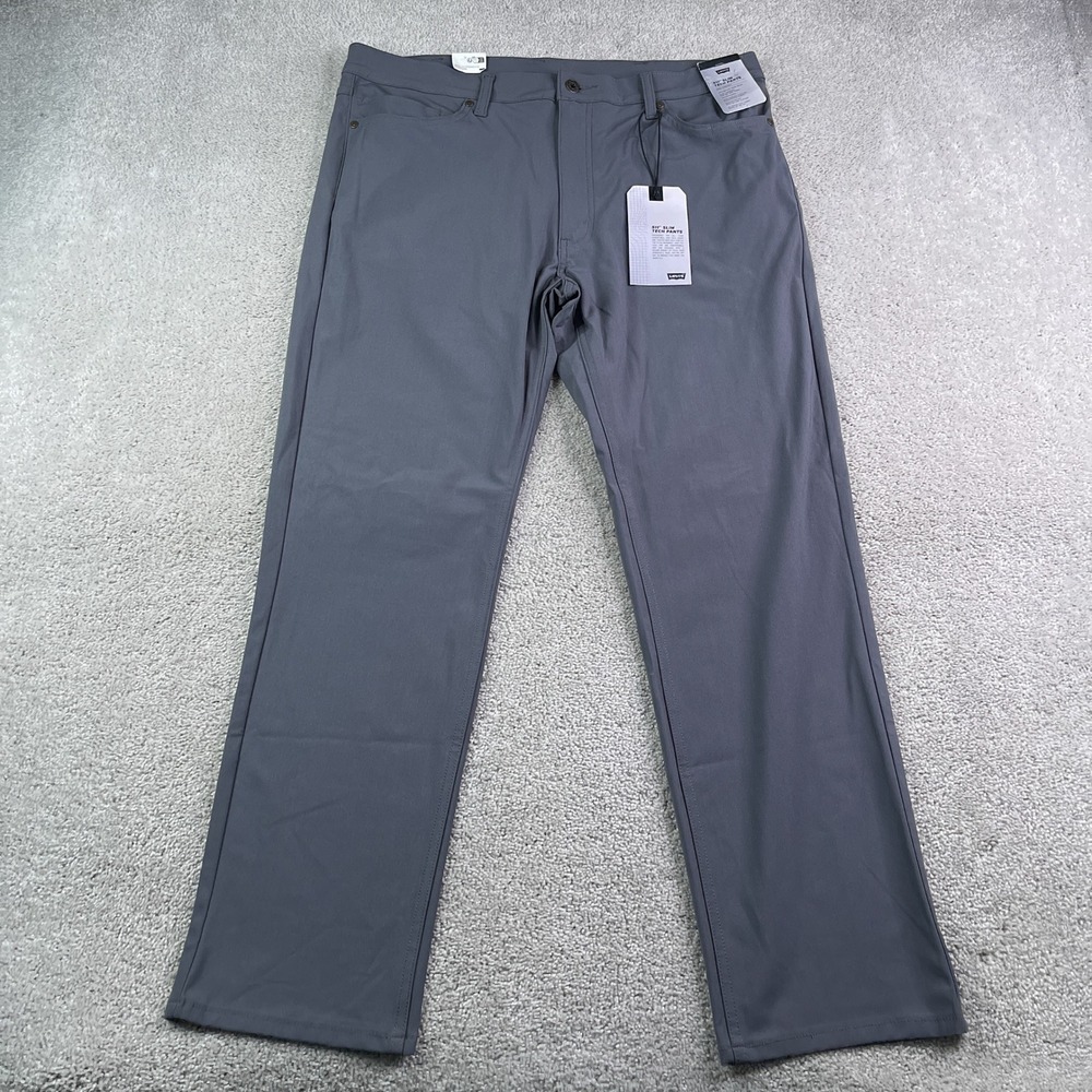 NEW Levis Pants Mens 38x32 Gray 511 Slim Tech Stretch Commuter Chino Slacks NWT